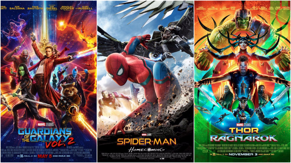 Guardians of the Galaxy, Spider-Man: Homecoming, Thor: Ragnarok