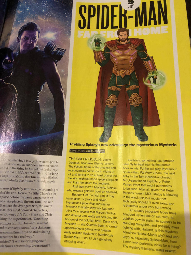 Spider-Man Far From Home, Mysterio, Jake Gyllenhaal, Empire Magazine